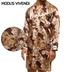 MODUS VIVENDI Abstract Caftan ギリシャ製 贅沢 ファッション 男性パジャマ 綿 高級素材 セクシー メンズ サテン風プリント生地