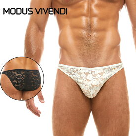 MODUS VIVENDI /FLORAL LACE LOW CUT BRIEF ファッション 男性インナー 高級素材 贅沢レース 情熱 セクシー メンズ ブリーフ ビキニ