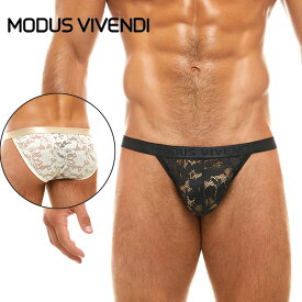 MODUS VIVENDI /FLORAL LACE TANGA BRIEFファッション 男性インナー 高級素材 贅沢レース 情熱 セクシー メンズ ブリーフ ビキニ