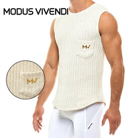 MODUS VIVENDI /KNITTED SLEEVELESS ファッション 男性トップス 高級コットン ノーブル カジュアル 編み物 メンズ トップス タンクトップ