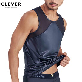 CLEVER MISTY TANK TOP クレバー シルク感じ ファッション メンズ 運動 薄い 革の光沢感 男性インナー 高級素材 吸水速乾 スポーツ 贅沢