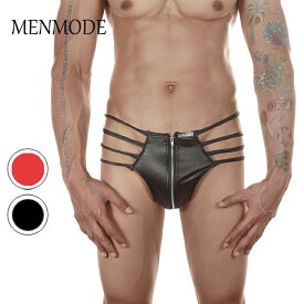 SPODER T BACK ファッション 男性 Tバック ソフト生地 ジッパー式 合成皮革 情熱 セクシー メンズ パッション フリーサイズ
