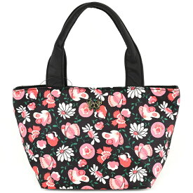 アナスイ バッグ ハンドバッグ 黒(ブラック/表柄:ピンク系) ANNA SUI 1096151201-01 レディース 婦人 ギフト 定番 彼氏 彼女 プレゼント