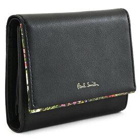 ポールスミス 財布 三つ折り財布 黒(ブラック) Paul Smith bpw102-10 レディース 婦人 ギフト 定番 彼氏 彼女 プレゼント