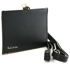 展示品箱なし ポールスミス idケース idカードホルダー カードケース ネックストラップ 黒(ブラック) Paul Smith psc760-10 メンズ 紳士