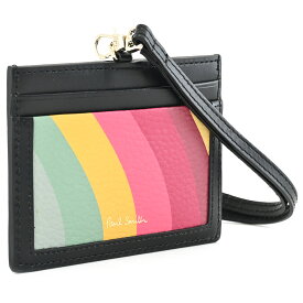 展示品箱なし ポールスミス idケース idカードホルダー カードケース ネックストラップ スワール/黒(ブラック) Paul Smith bpw240-17 レディース 婦人