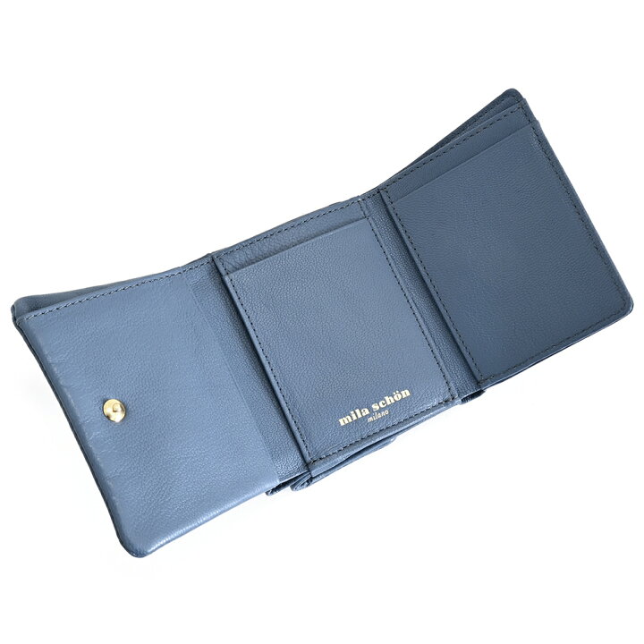 楽天市場】ミラショーン 財布 三つ折り財布 青(ブルー) mila schon 