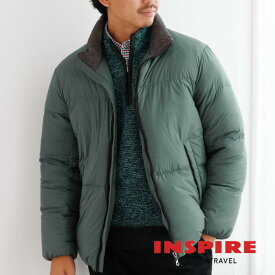 【クーポン対象】INSPIRE インスパイア 公式 メンズ アウター ダウンジャケット ウールピーチの肌触り ダウン 撥水 フードなし 立襟 軽量 ゆったり ふんわり スポーツ カジュアル 冬 秋冬 冬服 大人 ブランド おしゃれ 贈り物 ギフト プレゼント