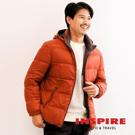 【クーポン対象】INSPIRE インスパイア 公式 ダウンジャケット メンズ アウター ダウン 撥水 フード取り外し 立襟 軽量 ゆったり 冬 秋冬 冬服 大人 ブランド おしゃれ かっこいい 贈り物 ギフト プレゼント 白 オレンジ ネイビー