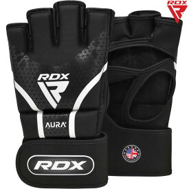 RDX オープンフィンガーグローブ AURA+シリーズ 左右セット 格闘技 MMA 空手 ボクシング 総合格闘技 ジム トレーニング 男性 女性 メンズ レディース オープンフィンガー グラップリング ブラック 黒 T17