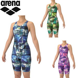 アリーナ フィットネスワンピーススパッツ オープンバック ハーフレッグ ぴったりパッド 水着 スイムウエア 水泳 競泳 スイミング スイム プール フィットネス トレーニング 練習 泳ぎやす