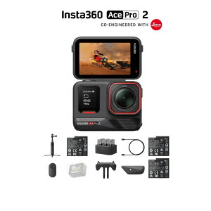 Insta360 Ace Pro 2 �N���G�C�^�[�L�b�g ���v�o�b�e��3��- 8K�A�N�V�����J���� IPX8�h�� 1/1.3�C���`�Z���T�[ �f���A��AI�`�b�v �D�ꂽ�Ï����\ ���i���I�[�f�B�I �t���b�v���X�N���[�� AI�ҏW Vlog��
