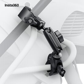 Insta360 バイク用自撮り棒サポートクランプ | 【X5 / Ace Pro 2 / X4 / Ace Pro / Ace / GO 3S / X3】バイク撮影 背面撮影 タイヤを間近で撮影 後姿を撮影 三人称視点 調整可能なダブル自由雲台設計 高強度素材