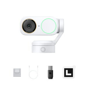 Insta360 Link 2 Pro - PC/Mac�p4K PTZ�E�F�u�J���� 1/1.3�C���`�Z���T�[ ��Ɠx AI�g���b�L���O HDR�A�w�����m�C�Y�L�����Z�����O�}�C�N �X�g���[���f�b�L �Y�[���E�`�[���ETwitch�ɑΉ� �z�M�E�I�����C