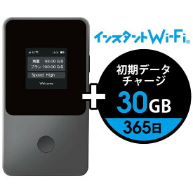 データ通信付き ポケット WiFi モバイル ルーター [インスタントWi-Fi] 契約なし 月額なし 買い切り プリペイド型 有効期間365日 追加ギガチャージ 海外対応 (30GB)