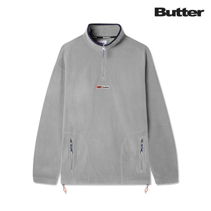 楽天市場】【BUTTER GOODS】PITCH 1/4 ZIP PULLOVER greyバターグッズ 