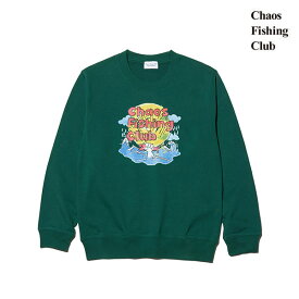 【Chaos Fishing Club】KIDS GRAB IT CREW NECK L/Sカラー： greenカオスフィッシングクラブ クルーネック トレーナー キッズ スウェットスケートボード スケボー SKATEBOARD
