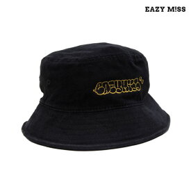 【EAZY M!SS】BOM LOGO BUCKET HAT blackイージーミスス スケートボードハット 帽子