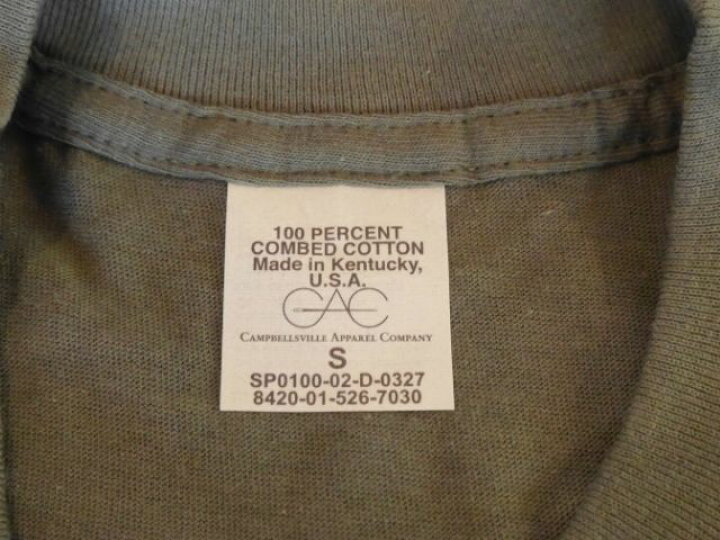 楽天市場】CAMPBELLSVILLE APPAREL COMPANY(キャンプベルズヴィル アパレル) アメリカ軍 DSCP Tシャツ  コットン100% 2000年代 MADE IN USA(アメリカ製) 実物ビンテージ デッドストック XSサイズ Sサイズ Lサイズ バラ売り1枚  古着 米軍フィ
