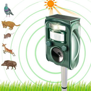 猫よけ 動物撃退器 猫よけ対策 最強 庭 駐車場 撃退 イノシシ ハクビシン アライグマ 対策 害獣 超音波 犬 野良猫 フラッシュ ソーラー充電 猫除け