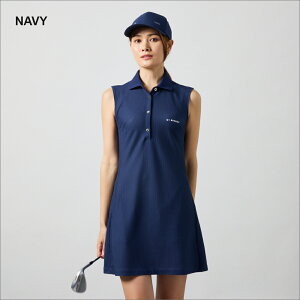 �y���r���[���T�zBANDEL GOLF �o���f���S���t WOMENS DRYWAFFLE STRECH ONEPIECE BGS-W5SSLOP�S���t �m�[�X���[�u �����s�[�X UV�J�b�g �X�g���b�` �E�B�����Y �u���b�N �l�C�r�[ �z���C�g