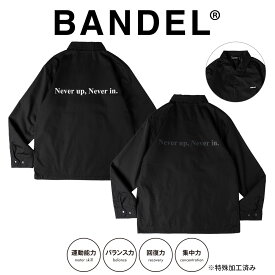 【父の日 早割10％off】【レビュー特典】BANDEL バンデル コーチジャケット Never up, Never in COACH JKT BG-NUCJ001 ブラックxグレー ブラックxホワイトアウター ゴルフ 上着 長袖 スナップボタン ブルゾン ジャンパー ロゴ メンズ 撥水 防風