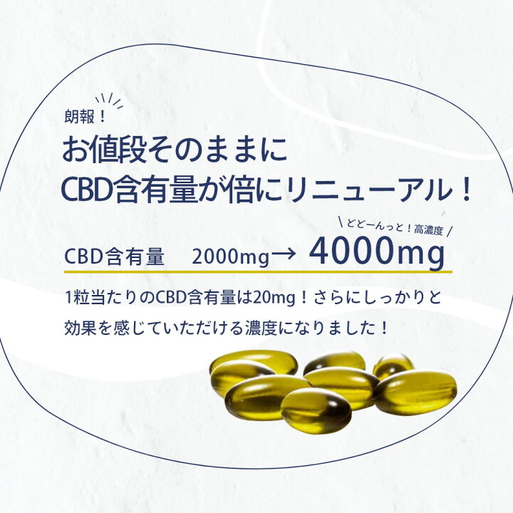 楽天市場】エリクシノール CBDカプセル4000 200粒入り CBD4000mg 1粒 