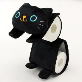 【ネコ雑貨】【ねこのしっぽの物語】トイレットペーパー ホルダー カバー 猫 黒