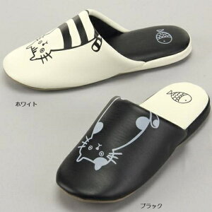 【スリッパ】【おしゃれ】スリッパ キャット 合皮 ソフトレザー