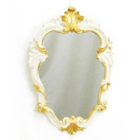 【送料無料】【鏡】【壁掛け】鏡 壁掛け イタリア製 アンティーク調 ヴィクトリアン アイボリーゴールド