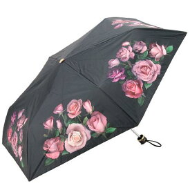 【送料無料】【晴雨兼用】【折りたたみ】傘 転写薔薇柄 雨晴兼用 転写薔薇柄 折りたたみ傘 ブラック