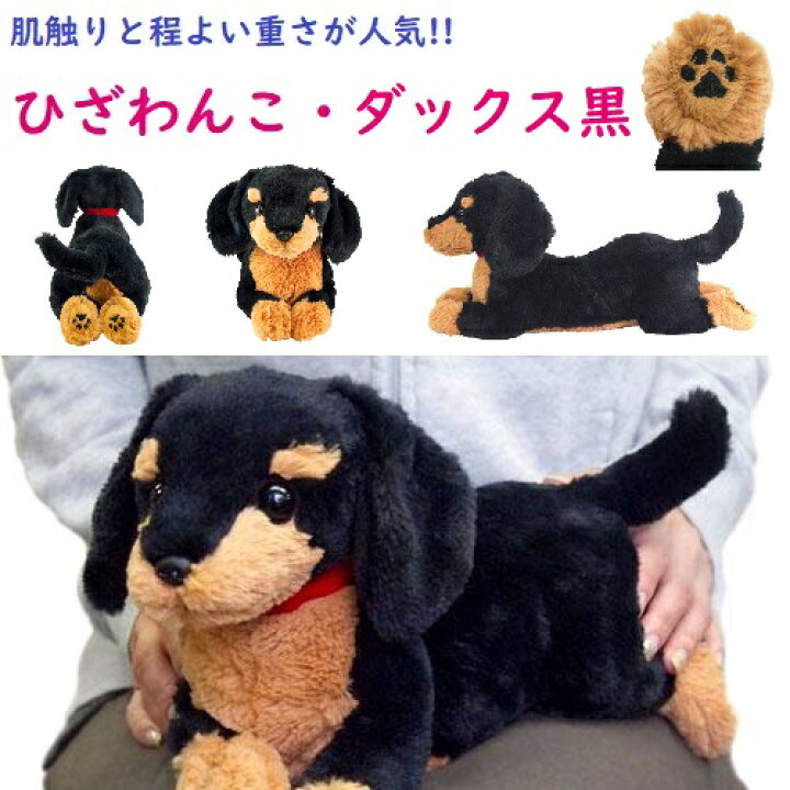 楽天市場 送料無料 ぬいぐるみ 犬 ダックス ぬいぐるみ ひざわんこ ダックスフントミニチュアダックス リアル 犬 抱っこ 黒 カニンヘン インテリア Livin Lovin