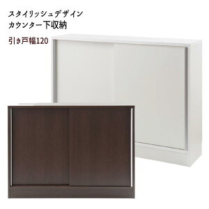 【配達日時指定不可】カウンター下 120引戸 ランドリー ダイニング リビング サイドボード キャビネット『スタイリッシュデザイン カウンター下【引き戸幅120】』 【送料無料:但し北海道