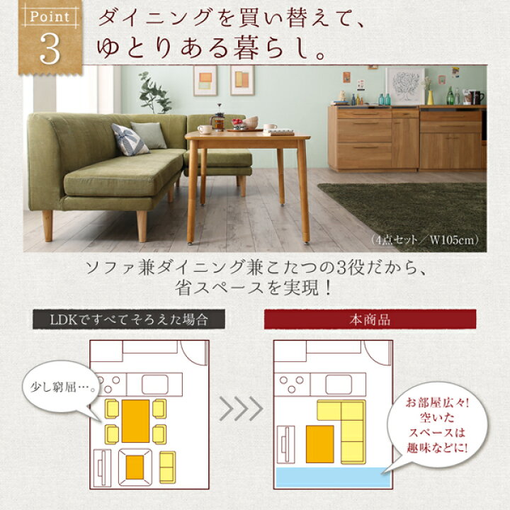 楽天市場】年中快適 こたつもソファも高さ調節 リビングダイニング 
