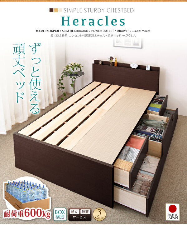ベッド 収納付きベッド ダブルベッド マットレス付き 収納 収納付 収納 