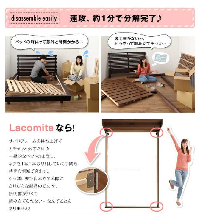 楽天市場】工具いらずの組み立て・分解簡単収納ベッド ポケットコイル 