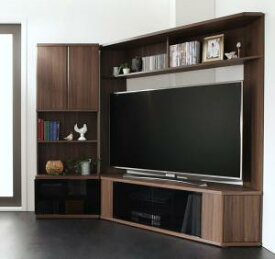 【楽天マラソン限定★最大1500円クーポン】リビング収納 チェスト キャビネット タンス テレビ台 ハイタイプコーナーテレビボード 2点セット(テレビボード+キャビネット) 209 161 40.3