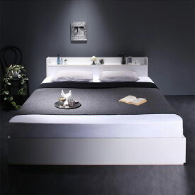 【マラソン限定★最大1500円クーポン】ベッド クイーンベッド クイーン ベット ワイドキングベッド ワイドダブル ベッドフレーム マットレス付き 収納付き 収納 収納ベッド 白 黒 ホワイト ブラック 宮付 おしゃれ ラグジュアリー マットレス付 クイーン