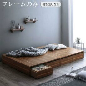 【楽天マラソン限定★最大1500円クーポン】選べる引出収納付きシンプルデザインローベッド ベッドフレームのみ 引き出しなし シングル