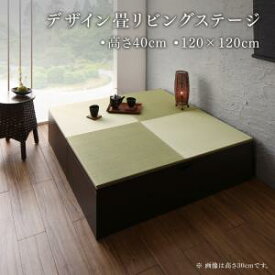【楽天マラソン限定★最大1500円クーポン】リビング収納 チェスト キャビネット タンス テレビ台 日本製 収納付きデザイン畳リビングステージ 畳ボックス収納 120×120cm ハイタイプ