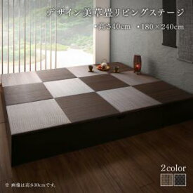 【楽天マラソン限定★最大1500円クーポン】リビング収納 チェスト キャビネット タンス テレビ台 国産 収納付きデザイン美草畳リビングステージ 畳ボックス収納 180×240cm ハイタイプ