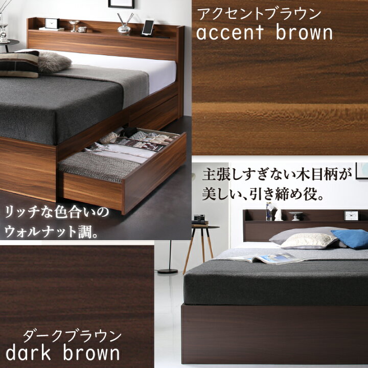 楽天市場】ロングセラー 人気 ベッド ベッドフレーム 収納付き 木製  