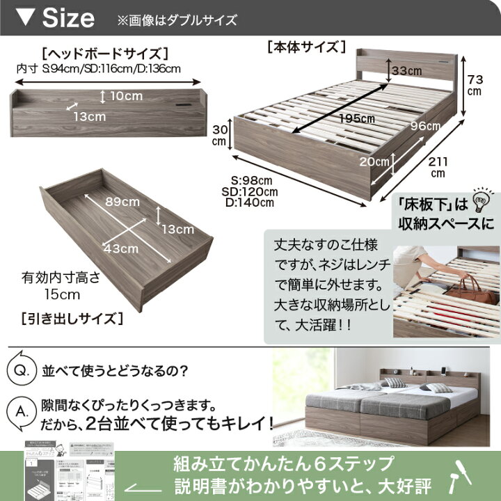 楽天市場】【1日20時〜誰でも全品P5倍】ベッド セミダブルベッド  