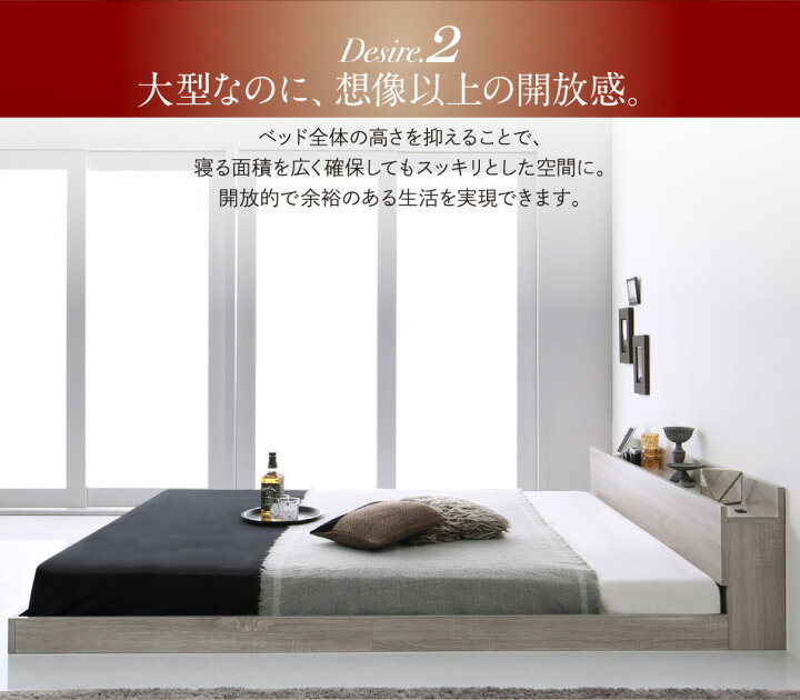 楽天市場】ベッド ベット クイーン クイーンベッド フロアベッド 
