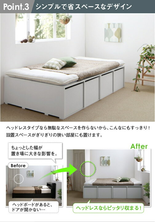 楽天市場】【誰でも全品ポイント5倍☆15日20時-】ベッド 収納付き 