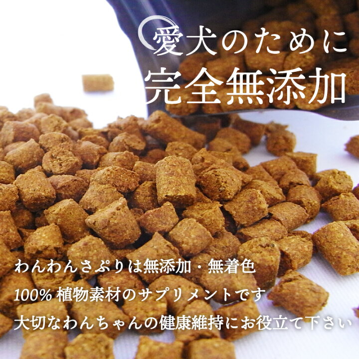 楽天市場 あす楽対応商品 無添加国産 腸内環境 改善 犬用 サプリメント わんわんさぷり 500g ドッグフード 犬 シニア 老犬 小型犬 軟便 下痢 改善 防止 犬用 栄養保管食 ペットフード アレルギー 口臭 目 皮膚炎 下痢止め 皮膚 送料無料 犬 サプリ Intention