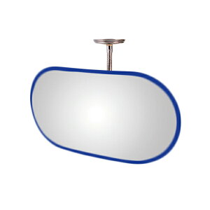 信栄物産 防犯ミラー(室内用) 小判 385×760 枠:青 KA-750-BL | 防犯 ミラー 鏡 防犯用品 防犯対策 防犯対策グッズ 防犯グッズ 店舗 安全確認 安全確認ミラー 工事現場 建設現場 建築現場 作業