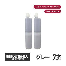 【法人・個人事業主様限定】瞬間ひび埋め職人 2本 グレー 先端パーツ3個付き ks-tf-004