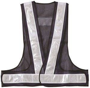 超高輝度赤色LEDベスト 60mm幅テープ 紺 メッシュ / 白 反射材 / 赤 LED | ベスト メッシュベスト メンズ レディース 安全ベスト 反射ベスト パトロール ナイロンベスト リフレクター ナイロン 警