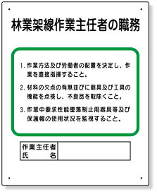 356-18A 作業主任者職務板　林業架線… | 標識 看板 案内標識 案内板 標識看板 案内看板 案内 表示 現場 事務所 注意喚起 案内表示板 注意看板 工事現場 作業現場 作業 作業場 建設現場 建築現場 保安用品 現場事務所